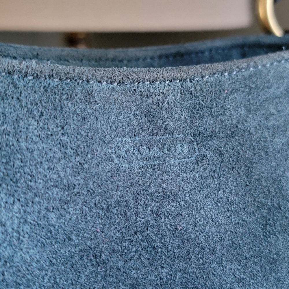 Coach F24689 Colette Tote Teal Blue Leather Suede Bag - Picture 3 of 15